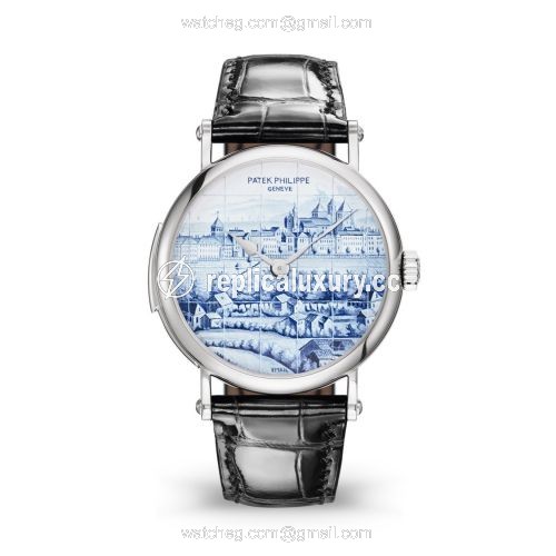 Patek Philippe Tourbillon Minute Repeater 5538 White Gold / Old Views of Geneva 5538G-013