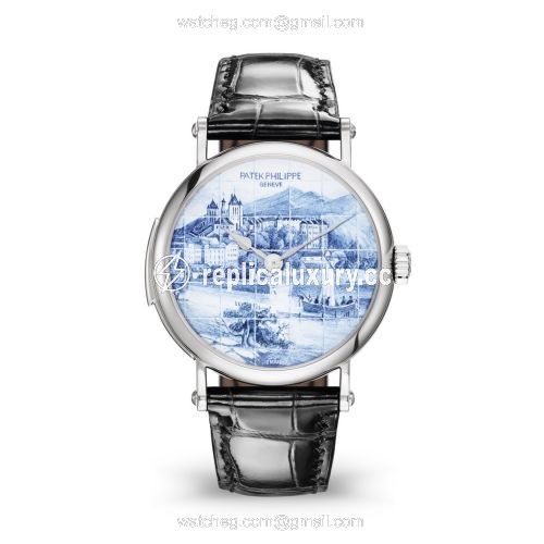 Patek Philippe Tourbillon Minute Repeater 5538 White Gold / Old Views of Geneva 5538G-014