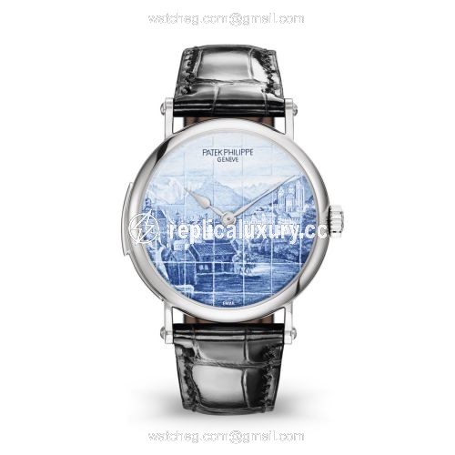 Patek Philippe Tourbillon Minute Repeater 5538 White Gold / Old Views of Geneva 5538G-015