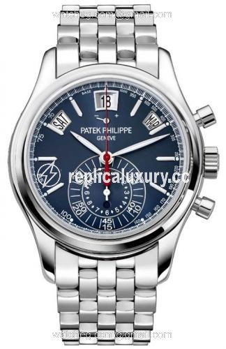 Patek Philippe Annual Calendar Chronograph 5960 Platinum / Blue / Bracelet 5960/1P-0XX