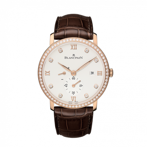 Blancpain Villeret Ultraplate Power Reserve Date Red Gold / Opaline / Diamond 6606-2987-55B