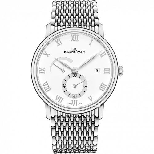 Blancpain Villeret Ultraplate Power Reserve Date Stainless Steel / White / Bracelet 6606A-1127-MMB