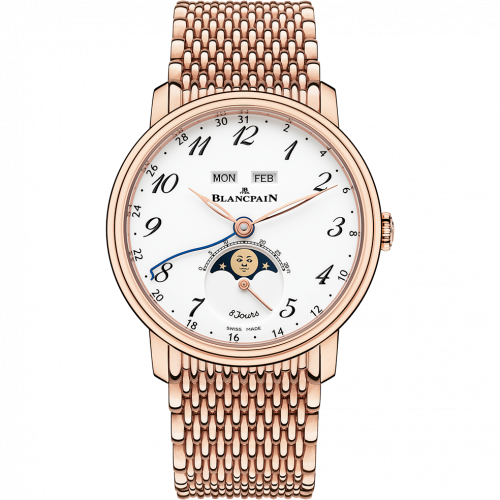 Blancpain Villeret Quantieme Complet 8 Jours Red Gold / Enamel Arabic / Bracelet 6639A-3631-MMB