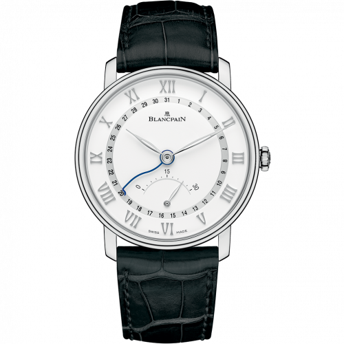 Blancpain Villeret Ultraplate Quantieme Seconde Retrograde Stainless Steel / White 6653Q-1127-55B