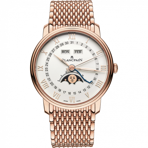 Blancpain Villeret Quantieme Complet 40mm Red Gold / Opalin / Bracelet 6654-3642-MMB