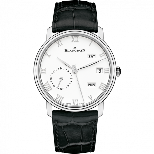 Blancpain Villeret Quantieme Annuel GMT Stainless Steel / White 6670-1127-55