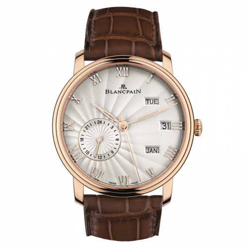 Blancpain Villeret Quantieme Annuel GMT Red Gold / Opalin Flinque 6670-3642-55B