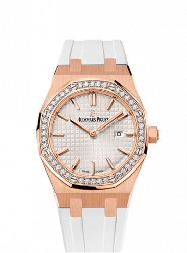 Audemars Piguet Royal Oak 67651 Quartz Pink Gold / Silver / Rubber 67651OR.ZZ.D010CA.01