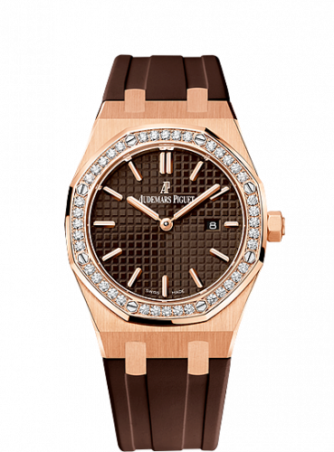 Audemars Piguet Royal Oak 67651 Quartz Pink Gold / Brown / Rubber 67651OR.ZZ.D080CA.01