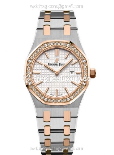 Audemars Piguet Royal Oak 67651 Quartz Stainless Steel / Pink Gold / Diamond / Silver / Bracelet 67651SR.ZZ.1261SR.01