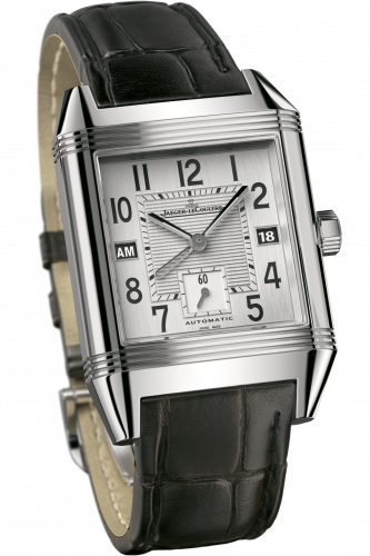 Jaeger-LeCoultre Reverso Squadra Hometime Stainless Steel / Silver / Alligator 7008420