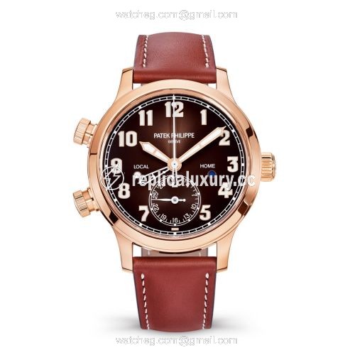 Patek Philippe Calatrava Pilot Travel Time 7234 Rose Gold / Brown 7234R-001