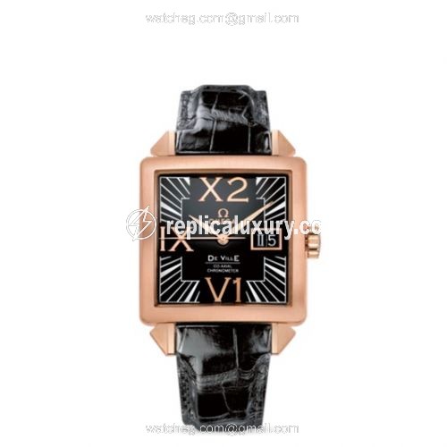 Omega De Ville X2 Co-Axial 35 Big Date Red Gold / Black 7713.50.31