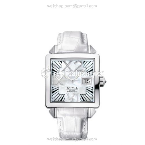 Omega De Ville X2 Co-Axial 35 Big Date White Gold / MOP / White 7719.75.36