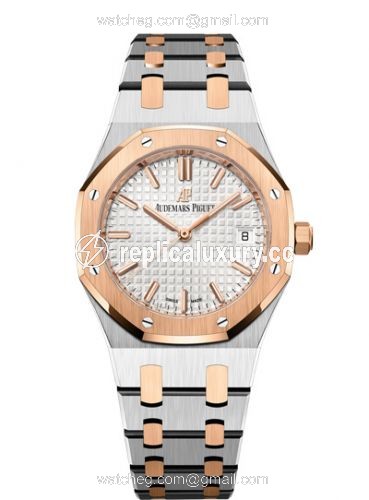 Audemars Piguet Royal Oak Selfwinding 34 Stainless Steel / Red Gold / Silver / Bracelet 77350SR.OO.1261SR.01
