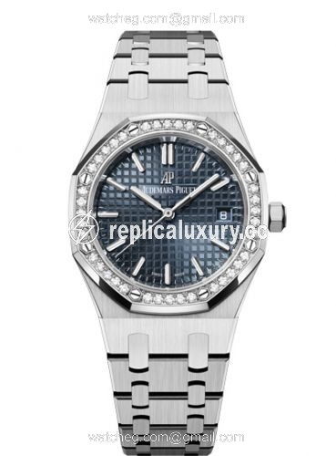 Audemars Piguet Royal Oak Selfwinding 34 Stainless Steel / Diamond / Blue / Bracelet 77351ST.ZZ.1261ST.01