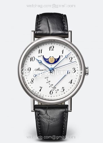 Breguet Classique 7787 Moonphase White Gold / Grand Feu Enamel 7787BB/29/9V6