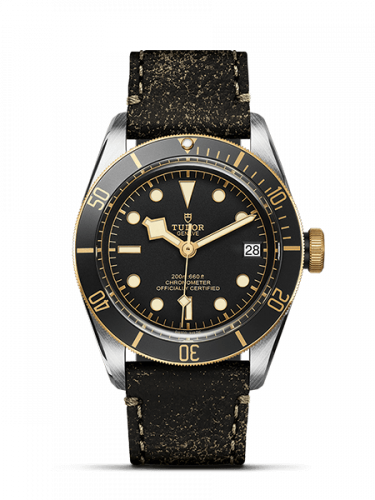 Tudor Heritage Black Bay Black S&G / Stainless Steel / Yellow Gold / Black / Strap 79733N-0001