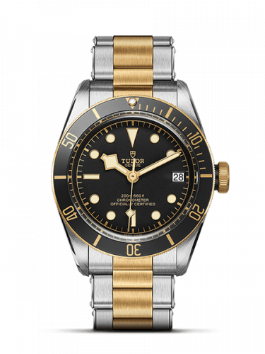 Tudor Heritage Black Bay Black S&G / Stainless Steel / Yellow Gold / Black / Bracelet 79733N-0002