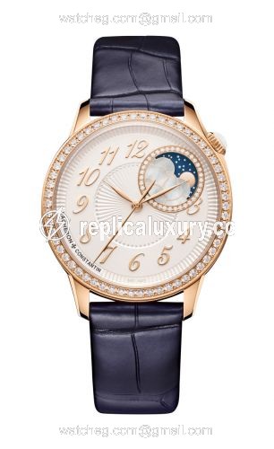 Vacheron Constantin egerie Moonphase 37 Pink Gold / Diamond / Silver 8005F/000R-B498