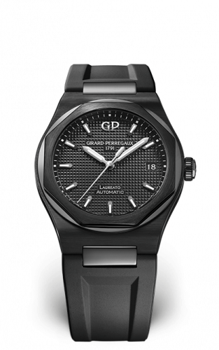 Girard-Perregaux Laureato 38 Automatic Ceramic / Black / Rubber 81005-32-631-FK6A