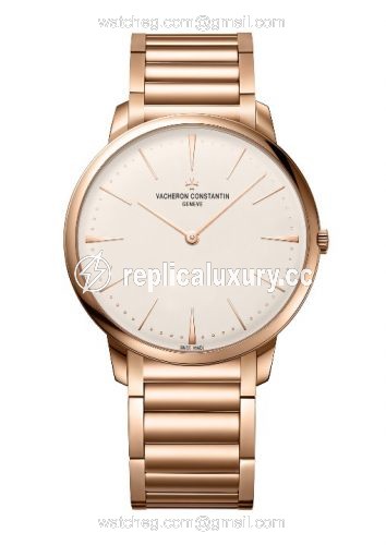 Vacheron Constantin Patrimony Contemporaine 40 Manual-Winding Pink Gold / Silver / Bracelet 81180/CB1R-9159