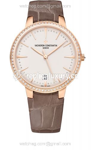 Vacheron Constantin Patrimony 36.5mm Self-Winding Pink Gold / Diamond / Silver 85515/000R-9840