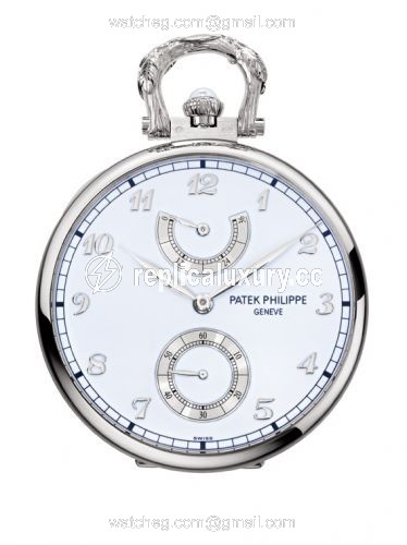 Patek Philippe Pocket Watch Lepine Power Reserve White Gold / Winter Owl 982/146G 