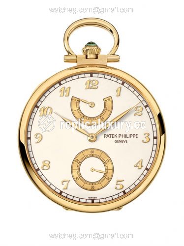Patek Philippe Pocket Watch Lepine Power Reserve Yellow Gold / Mountain Landscape 982/172J
