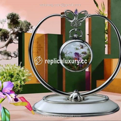 Patek Philippe Pocket Watch Lepine White Gold / Orchids & Hummingbirds 992/144G