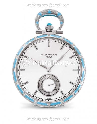 Patek Philippe Pocket Watch Lepine White Gold / Portrait of an Indian 995/107G