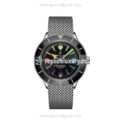 Breitling Superocean Heritage '57 Stainless Steel / Rainbow Boutique Limited Edition / Mesh A103701A1B1A1