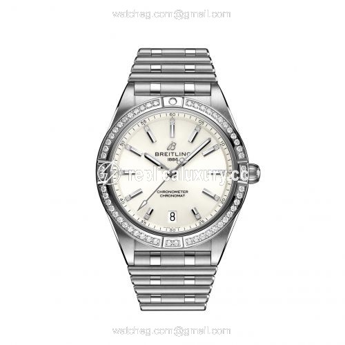 Breitling Chronomat Automatic 36 Stainless Steel - Diamond / White / Rouleaux A10380591A1A1