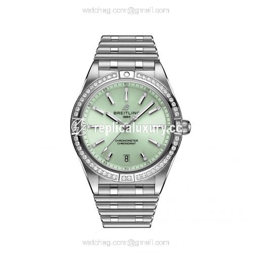 Breitling Chronomat Automatic 36 Stainless Steel - Diamond / Green / Rouleaux A10380591L1A1