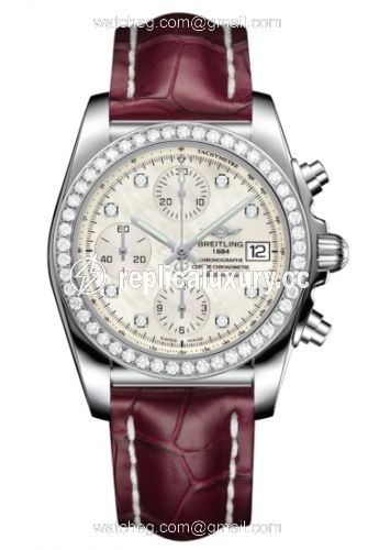 Breitling Chronomat 38 SleekT Stainless Steel / Diamond / MOP / Alligator A1331053/A776/720P