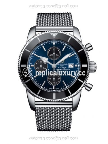 Breitling Superocean Heritage II 46 Chronograph Stainless Steel / Black / Blue / Milanese A1331212/C968/152A