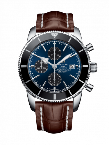 Breitling Superocean Heritage II 46 Chronograph Stainless Steel / Black / Blue / Croco / Folding A1331212/C968/757P/A20D.1