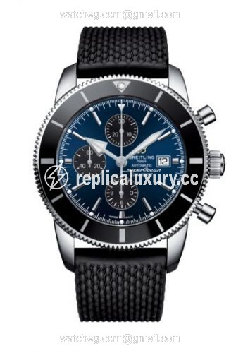 Breitling Superocean Heritage II 46 Chronograph Stainless Steel / Black / Blue / Rubber / Folding A13312121C1S1