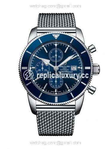 Breitling Superocean Heritage II 46 Chronograph Stainless Steel / Blue / Blue / Milanese A13312161C1A1