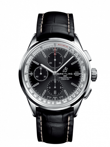 Breitling Premier Chronograph 42 Stainless Steel / Black / Croco Black / Tang A13315351B1P2