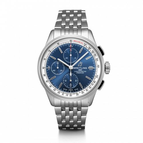 Breitling Premier Chronograph 42 Stainless Steel / Black / Croco Black / Tang A13315351C1A1