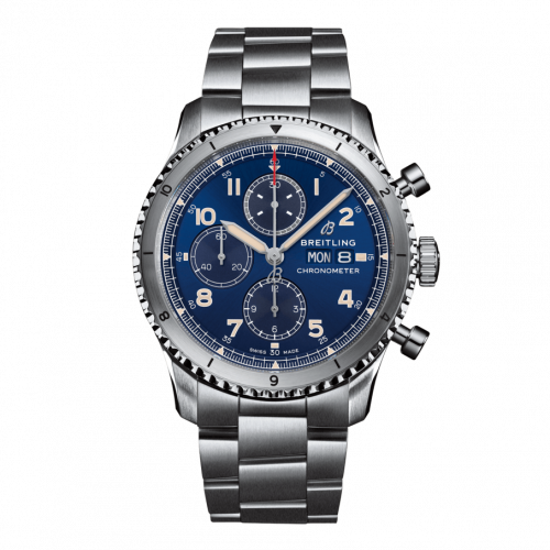 Breitling Aviator 8 Chronograph 43 Stainless Steel / Blue / Bracelet A13316101C1A1