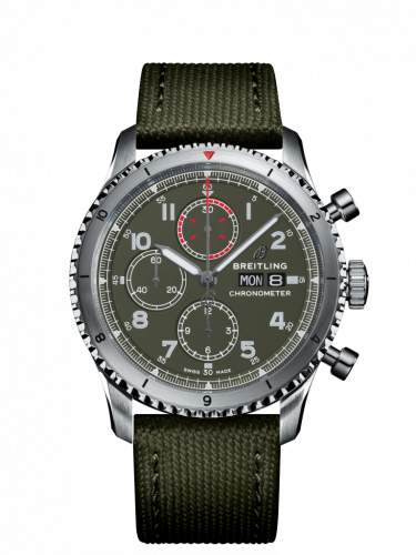 Breitling Aviator 8 Chronograph 43 Stainless Steel / Curtiss Warhawk / Canvas / Tang A133161A1L1X1