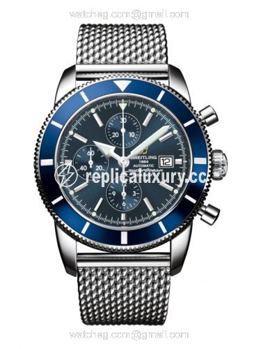 Breitling Superocean Heritage 46 Chronograph Stainless Steel / Blue / Blue / Milanese A1332016.C758.152A