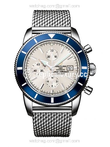 Breitling Superocean Heritage 46 Chronograph Stainless Steel / Blue / Stratus Silver / Milanese A1332016.G698.152A