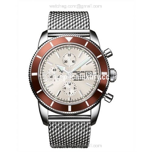 Breitling Superocean Heritage 46 Chronograph Stainless Steel / Bronze / Stratus Silver / Milanese A1332033.G698.144A