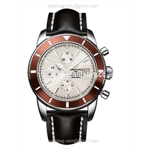 Breitling Superocean Heritage 46 Chronograph Stainless Steel / Bronze / Stratus Silver / Calf A1332033.G698.441X