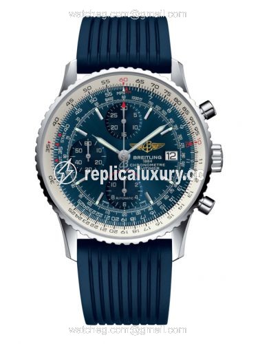 Breitling Navitimer Heritage Stainless Steel / Aurora Blue / Rubber A1332412.C942.273S