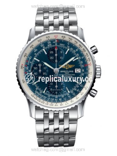 Breitling Navitimer Heritage Stainless Steel / Aurora Blue / Bracelet A1332412.C942.451A