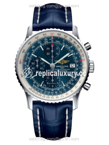 Breitling Navitimer Heritage Stainless Steel / Aurora Blue / Croco A1332412.C942.731P